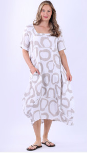 Sawyer linen circle dress white