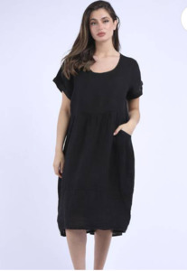 Outerwear: Charlotte dress linen black