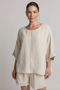 Studio relaxed top one size - tusk
