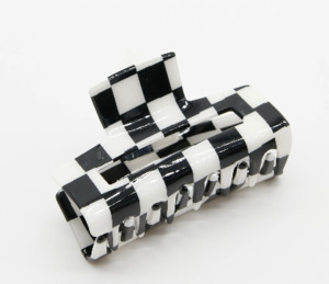Checkered black and white claw clip