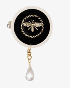 Bee & pearl brooch
