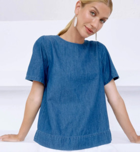 Eb Ive: Melenia denim top indigo
