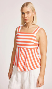 Treville stripe tank coral