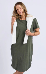 Bay tape dress khaki