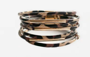 Bracelet gold leopard brown