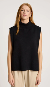 Outerwear: Zala knit vest - black