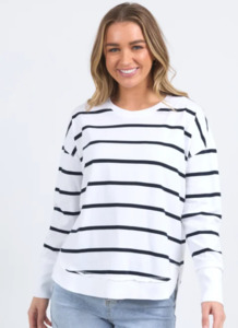 Foxwood: Farrah stripe long sleeve - white