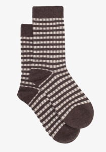 Cocoa gingham sock