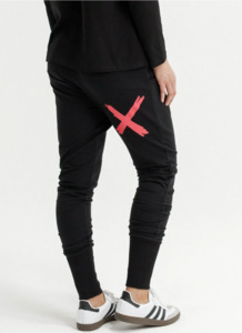 Alpine Apartment pant winter weight black w coral