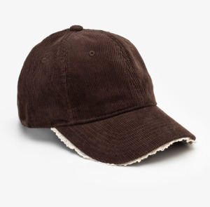 Lace peak cord cap - chocolate