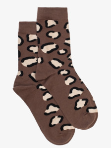 Accessories: Mocha leopard sock