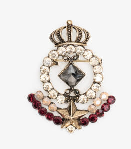 Crown shield brooch