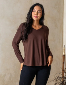 Tops: Laney V neck chocolate