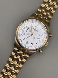Products: Bulova Classic Chronograph Mecca-Quartz Gold Plated