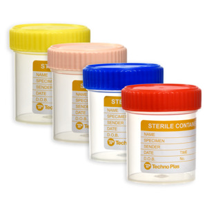 70ml Sample Containers. Labelled. Polypropylene. Sterile - Interlab NZ