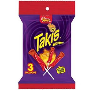 Lollipops: Vero Takis Paleta Fuego - 3 Chamoy Flavoured Lollipops with Chilli