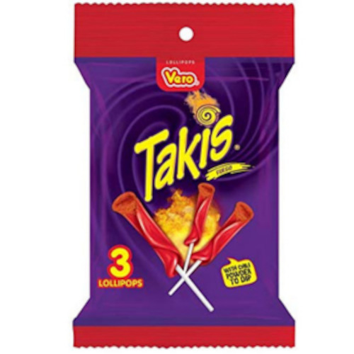 DATED 26 June 2024 Vero Takis Paleta Fuego - 3 Chamoy Flavoured Lolli-pops with Chilli 6ct