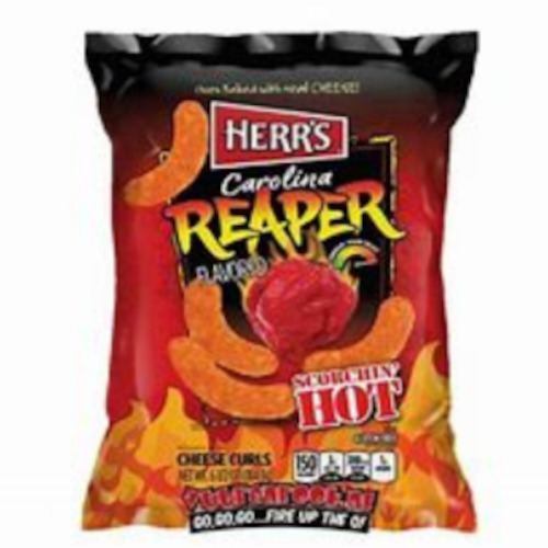 Herrs CAROLINA REAPER Cheese Curls 1.25oz (35g) 60ct (BBD 16 Feb 2025)