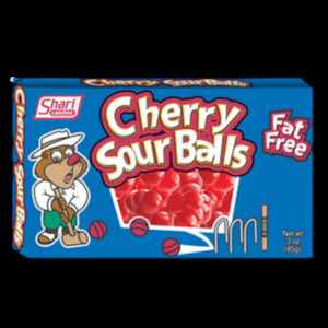 Theatre Box: Shari Cherry Sour Balls Fat Free 3oz (85g)