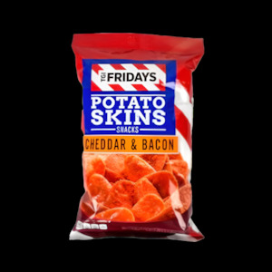 Snacks Crackers: TGI Friday's Potato Skins Cheddar & Bacon Snack Chips 22oz (624g)