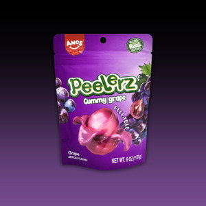 Amos PEELERZ Gummy GRAPE 6oz Bag