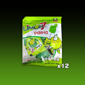 Limon 7 Paleta (Lollipop covered with Lemon & Salt) 10pc x 12ct