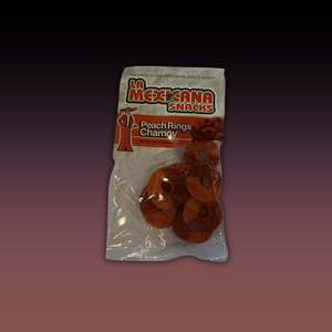 Confectionery: La Mexicana 3oz Peach Rings with Chamoy 3oz Bag