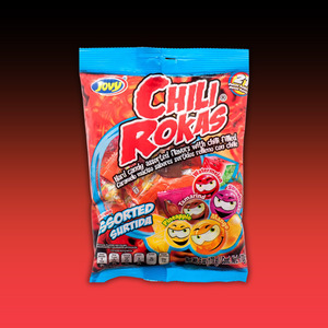 Mexican - Jovy Chili Rokas - Sour Hard Candy Filled with Chili 6oz (170g) Bag