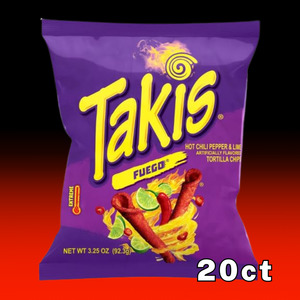 Snacks Crackers: DATED - Aug 2025 Takis Fuego - 3.25oz (92g) 20ct