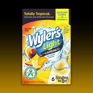 Wyler's TOTALLY TROPICAL Sugar-free Singles To Go Drink Mix with CAFFINE 6pk (19.8g)
