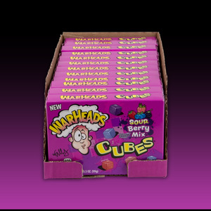Confectionery: DATED - Jan 2026 Warheads Sour BERRY Mix cubes 3.5oz Theatre Box 12ct