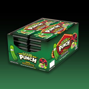 Confectionery: Sour Punch PICKLE ROULETTE Straws 12ct
