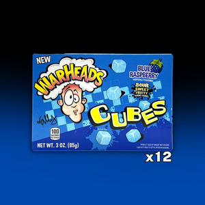 DATED - Dec 2025 WarHeads Blue Raspberry Cubes Theater Box 12ct