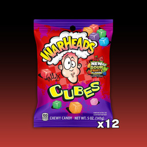 WarHeads Sour Chewy Cubes Peg Bag (141g) 12ct