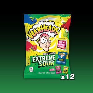 WarHeads Extreme Sour Hard Peg Bag 12ct