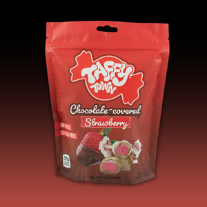 Taffy Town 12oz Pouch Bags - CHOCOLATE COVERED STRAWBERRY Salt Water Taffy