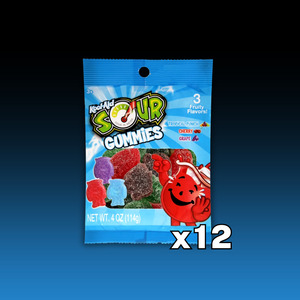 DATED -  Aug 2025 - Kool-Aid SOUR-Sanded Gummy Peg Bag 4oz x12