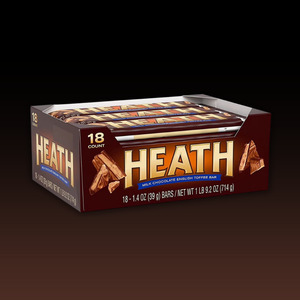 DATED - April 2026  HEATH Milk Chocolate English Toffee Bar 39g x 18