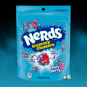 DATED - Dec 2025 Nerds Gummy Clusters VERY BERRY Stand Up Pouch 6ct