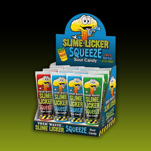 Confectionery: DATED -  July 2025 Toxic Waste Slime Licker SOUR SQUEEZE Candy 12ct