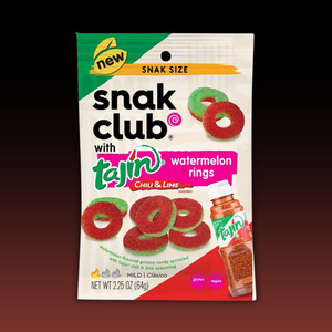 Snack Club Tajin WATERMELON Gummy Rings 2.25oz Bag