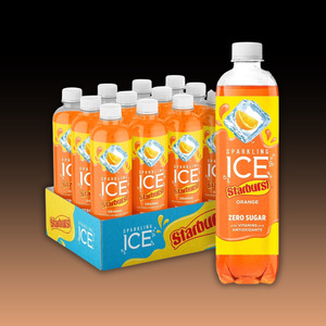 Confectionery: DATED - June 2026 Sparkling ICE - STARBURST ORANGE Flavoured Sparkling Water 17oz (500ml) 12ct