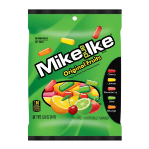 New: Mike and Ike Original Fruits Peg Bag 5 oz / 141g