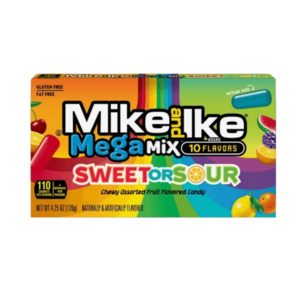 Candy Sweets: Mike & Ike Mega Mix Sweet or Sour Theatre Box 4.25 oz / 120g