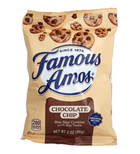 Snacks: Famous Amos Chocolate Chip Cookies 2oz / 56g, Dated