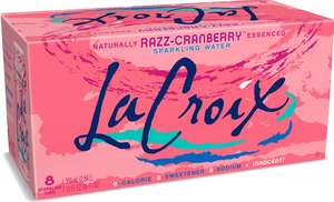 Drinks: La Croix Sparkling Water Razz-Cranberry 355ml 8pk