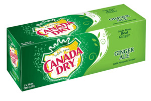 American Drinks: Canada Dry Ginger Ale Soda Can 355ml 12pk