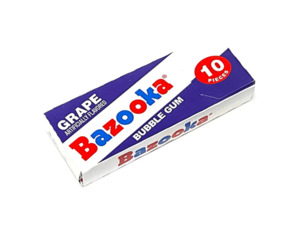 Bazooka Gum: Bazooka Grape Bubble Gum Wallet Pack 2.11oz / 60g, Dated