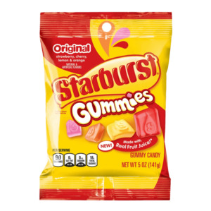Clearance: Starburst Original Gummies Peg Bag 5oz / 141g