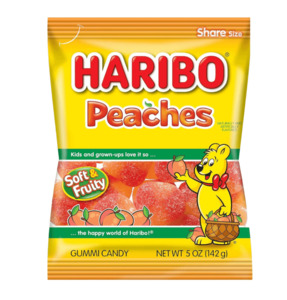 Haribo: Haribo Peaches Gummy Candy 5oz / 142g